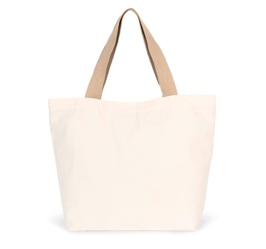 Shopper grande in tessuto riciclato con fondo piatto