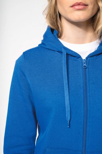 Felpa eco-sostenibile donna con cappuccio e zip