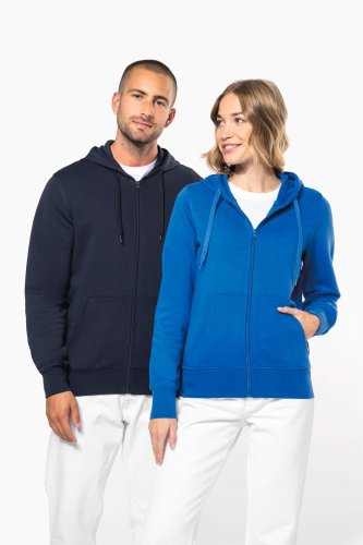 Felpa eco-sostenibile donna con cappuccio e zip