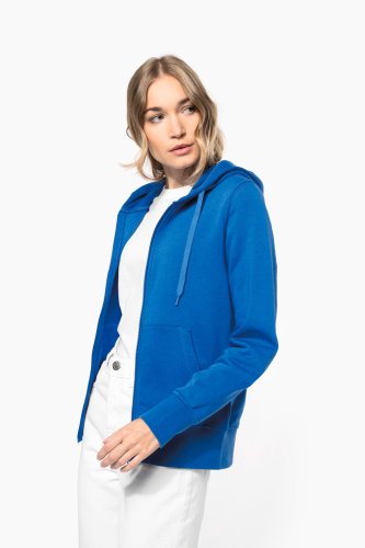 Felpa eco-sostenibile donna con cappuccio e zip