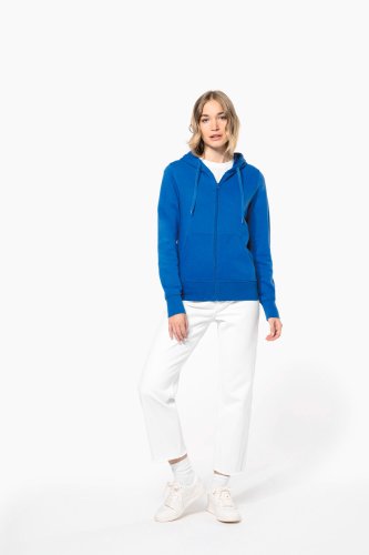 Felpa eco-sostenibile donna con cappuccio e zip