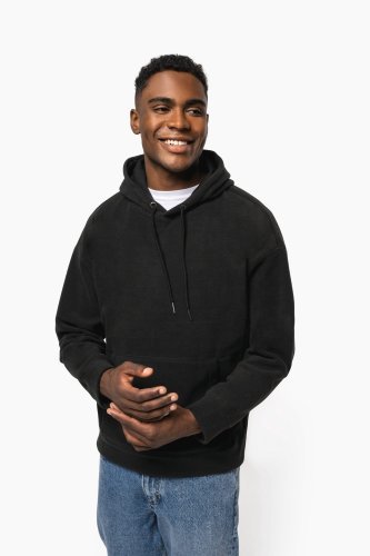 Felpa unisex con cappuccio oversize in pile riciclato