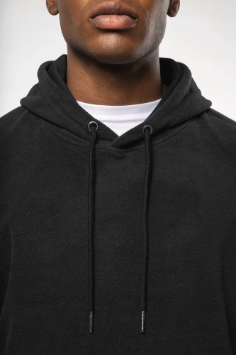 Felpa unisex con cappuccio oversize in pile riciclato