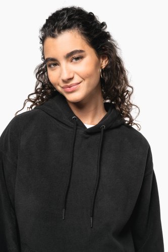 Felpa unisex con cappuccio oversize in pile riciclato