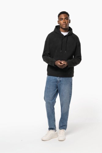 Felpa unisex con cappuccio oversize in pile riciclato