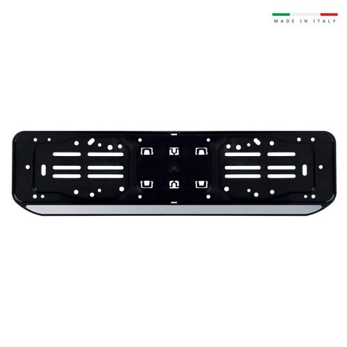 Portatarga auto posteriore in ppl con listello silver