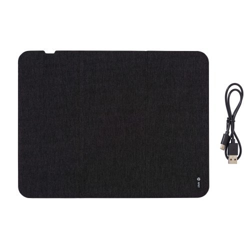 Mousepad e supporto per cellulare in r-pet, con caricabatterie wireles