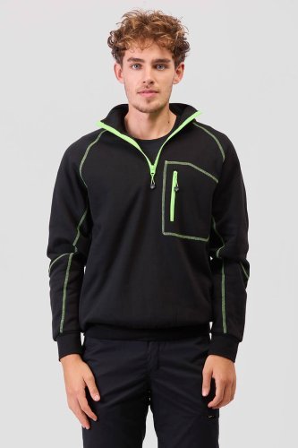 Felpa ezza zip con cuciture decorative