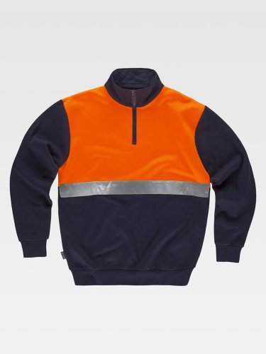 Felpa bicolore alta visibilita banda rifrangente