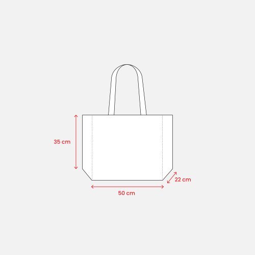 Shopper in cotone 280 g/m2 con soffietto dettagli in juta