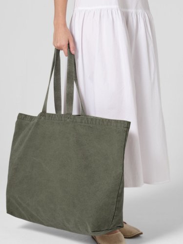 Tote bag oversize tinta in capo