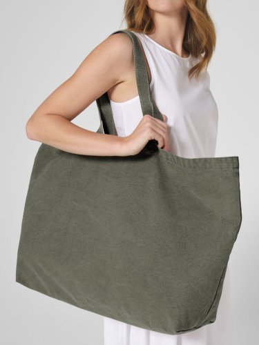 Tote bag oversize tinta in capo