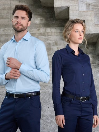 Camicia in tessuto popeline elastico uomo