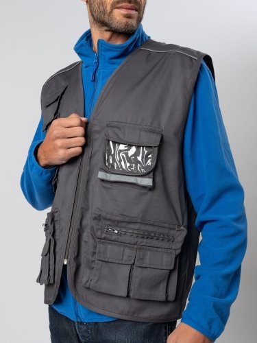 Gilet multitasche unisex collo a V