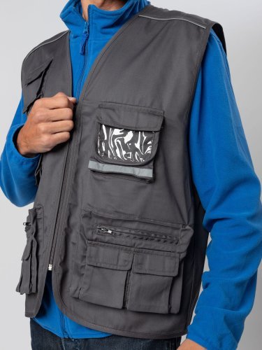 Gilet multitasche unisex collo a V