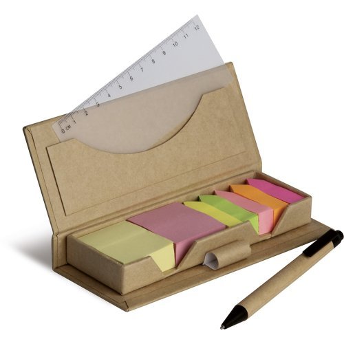 Set segnalibri adesivi in cartone riciclato