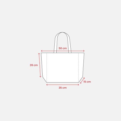 Shopper in cotone biologico 220 g/m2, con manici lunghi e soffietto al