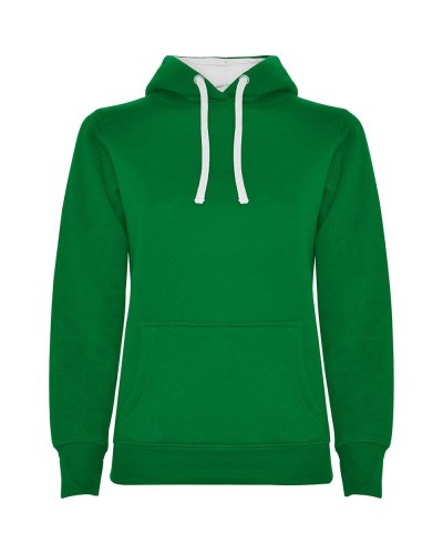 Felpa Urban Donna Verde Kelly/Bianco