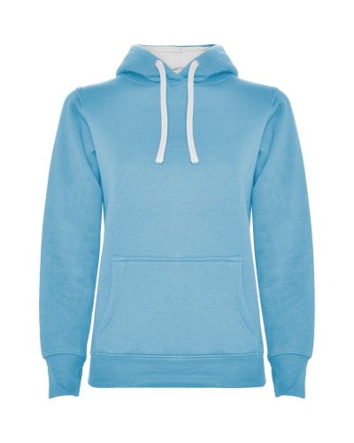 Felpa Urban Donna Celeste/Bianco