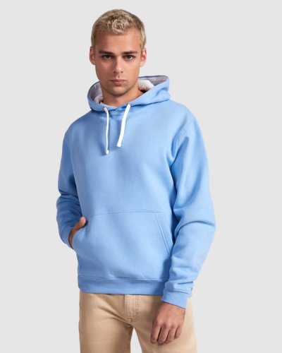 Felpa Urban Uomo NERA  con Cappuccio e Logo Bianco