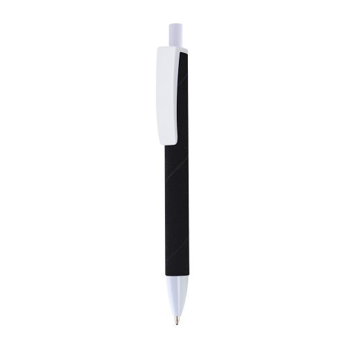 Penna a scatto in plastica fusto colorato effetto vellutato