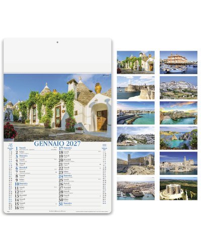 Calendario illustrato 13 fogli Puglia