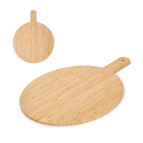 Cheesano. rundes servierbrett aus bambus