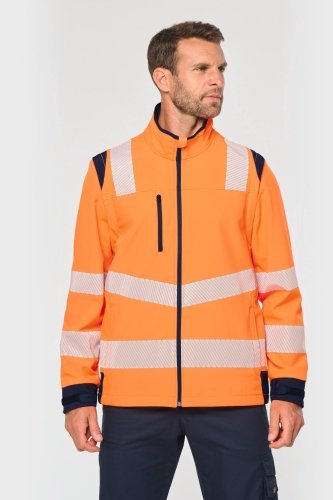 Giacca softshell di sicurezza riciclata con maniche staccabili