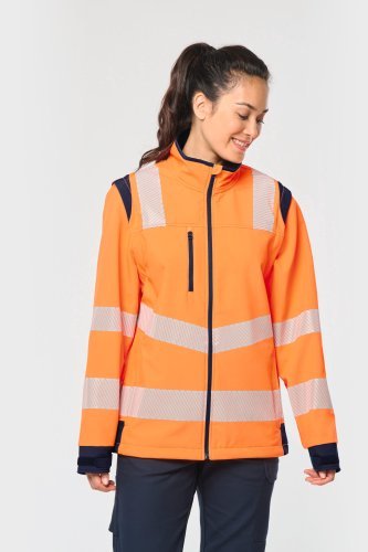 Giacca softshell di sicurezza riciclata con maniche staccabili