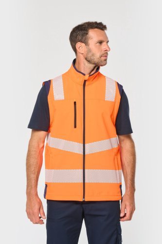 Giacca softshell di sicurezza riciclata con maniche staccabili