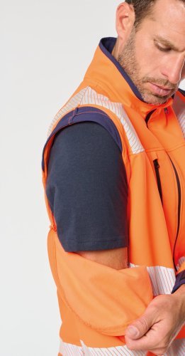 Giacca softshell di sicurezza riciclata con maniche staccabili