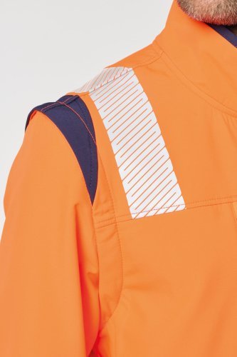 Giacca softshell di sicurezza riciclata con maniche staccabili