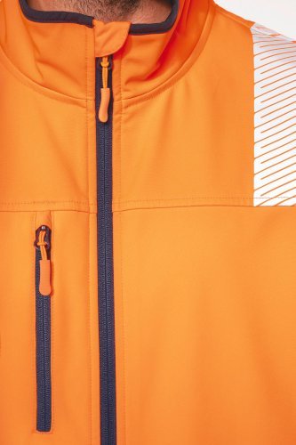 Giacca softshell di sicurezza riciclata con maniche staccabili