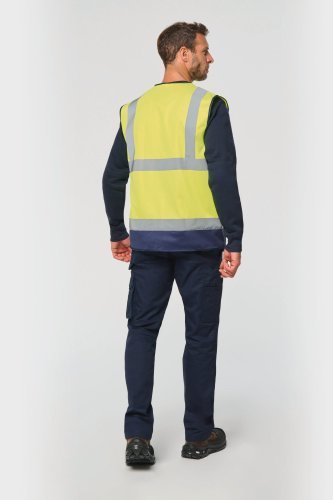 Gilet di sicurezza hi-viz riciclato con cerniera