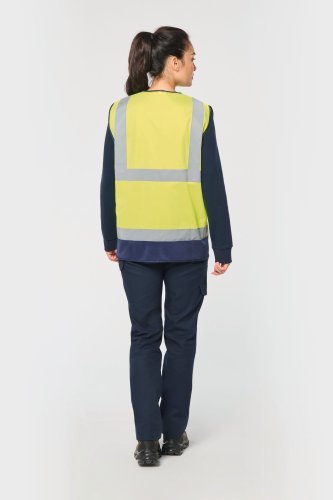 Gilet di sicurezza hi-viz riciclato con cerniera