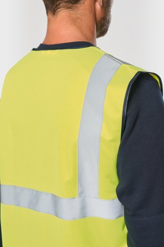 Gilet di sicurezza hi-viz riciclato con cerniera