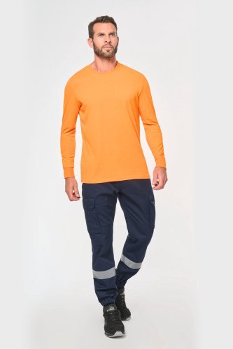 Pantaloni cargo unisex con fondo gamba elasticizzato e fascia riflette