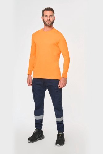 Pantaloni cargo unisex con fondo gamba elasticizzato e fascia riflette