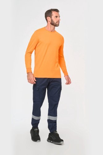 Pantaloni cargo unisex con fondo gamba elasticizzato e fascia riflette
