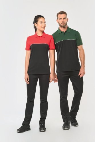 Polo unisex bicolore ecosostenibile maniche corte