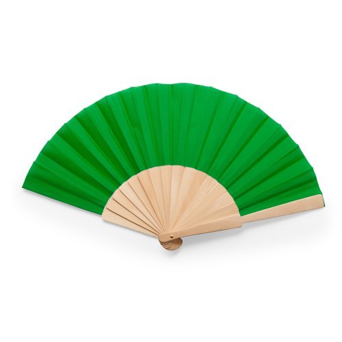 Ventaglio con stecche in legno e tessuto in poliestere