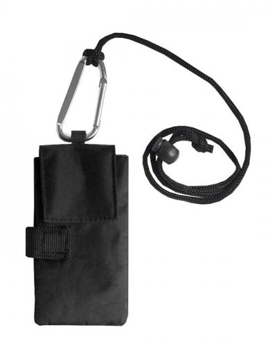 Porta cellulare e documenti da collo Nero
