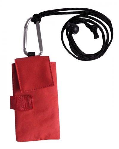 Porta cellulare e documenti da collo Rosso