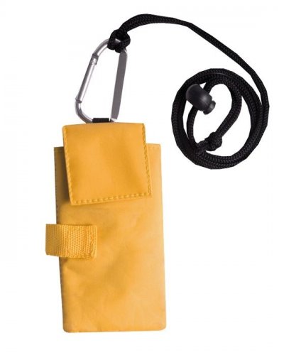 Porta cellulare e documenti da collo Giallo