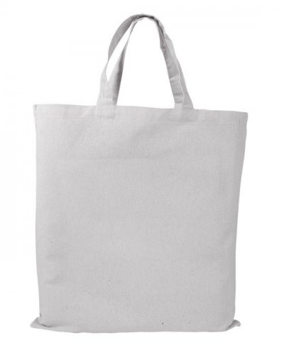 Shopper in cotone colorato da 135 gr manici corti Bianco