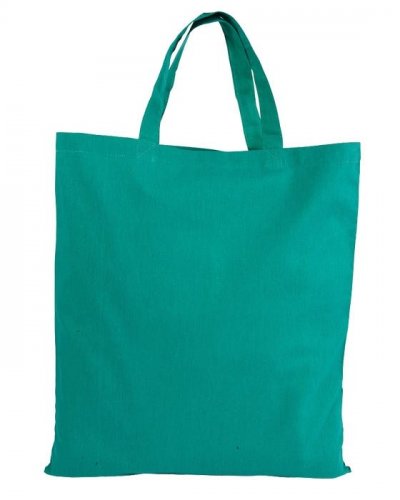 Shopper in cotone colorato da 135 gr manici corti