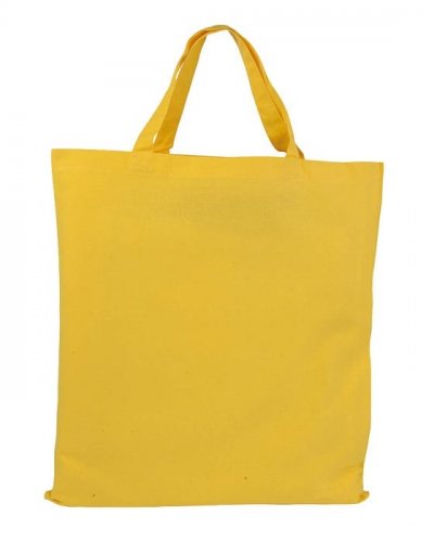 Shopper in cotone colorato da 135 gr manici corti Giallo