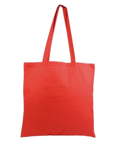 Borse personalizzate in cotone colorato con manici lunghi Rosso