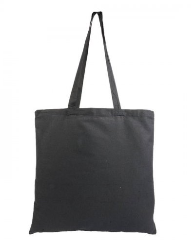 Borse personalizzate in cotone colorato con manici lunghi Nero