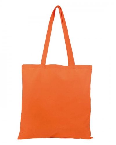 Borse personalizzate in cotone colorato con manici lunghi Arancione
